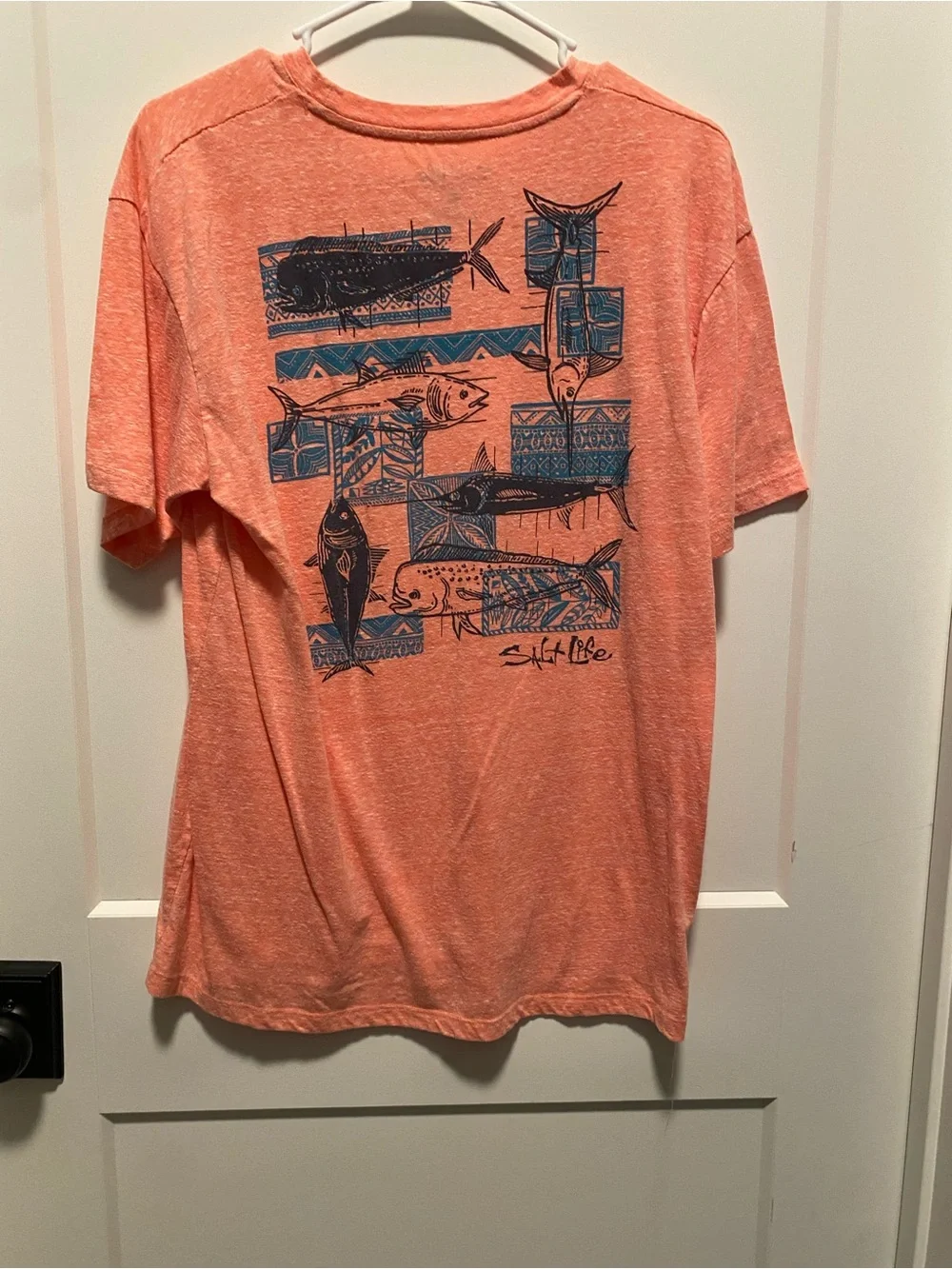 Salt Life Tees - Coral, Light Blue & Teal Fish Prints - Picture 7 of 11